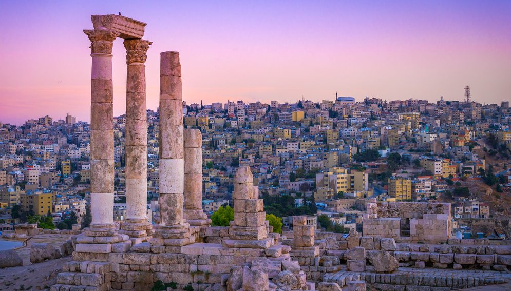 Amman,,Jordan,Its,Roman,Ruins,In,The,Middle,Of,The